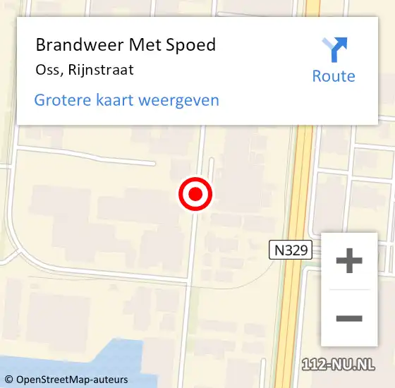 Locatie op kaart van de 112 melding: Brandweer Met Spoed Naar Oss, Rijnstraat op 5 november 2020 04:35