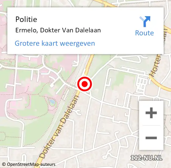 Locatie op kaart van de 112 melding: Politie Ermelo, Dokter Van Dalelaan op 5 november 2020 10:51