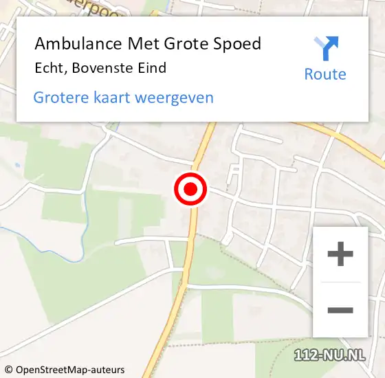 Locatie op kaart van de 112 melding: Ambulance Met Grote Spoed Naar Echt, Bovenste Eind op 5 november 2020 11:28