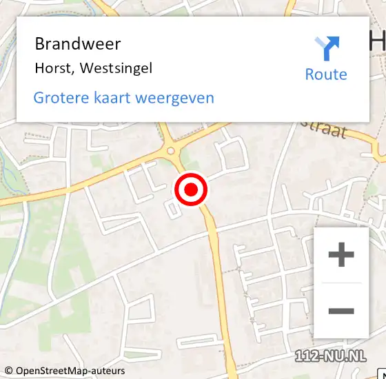 Locatie op kaart van de 112 melding: Brandweer Horst, Westsingel op 5 november 2020 13:32