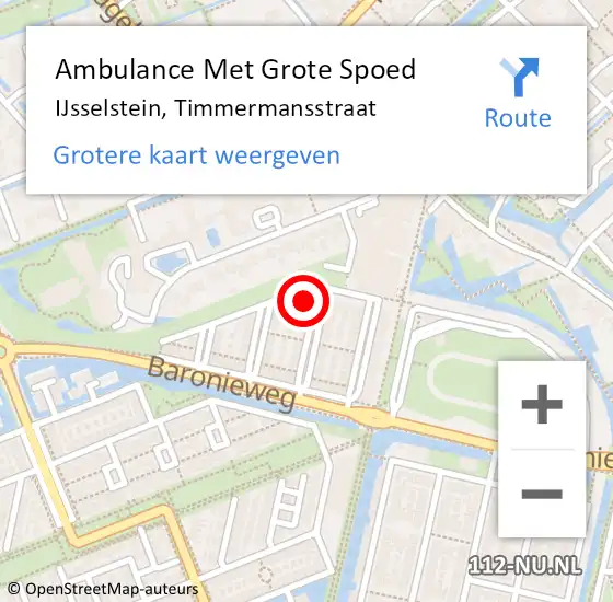 Locatie op kaart van de 112 melding: Ambulance Met Grote Spoed Naar IJsselstein, Timmermansstraat op 2 oktober 2013 20:16