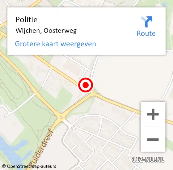 Locatie op kaart van de 112 melding: Politie Wijchen, Oosterweg op 5 november 2020 17:37