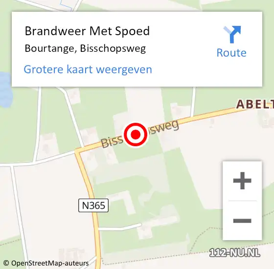 Locatie op kaart van de 112 melding: Brandweer Met Spoed Naar Bourtange, Bisschopsweg op 5 november 2020 17:42