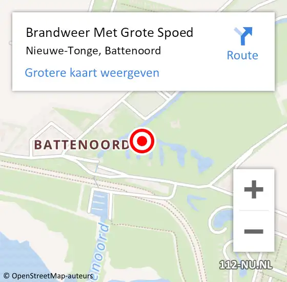Locatie op kaart van de 112 melding: Brandweer Met Grote Spoed Naar Nieuwe-Tonge, Battenoord op 5 november 2020 18:58