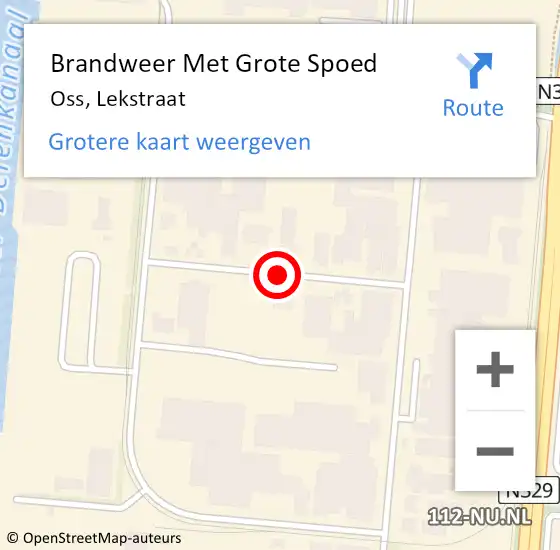 Locatie op kaart van de 112 melding: Brandweer Met Grote Spoed Naar Oss, Lekstraat op 5 november 2020 22:29