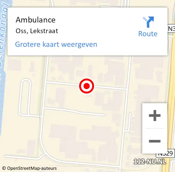 Locatie op kaart van de 112 melding: Ambulance Oss, Lekstraat op 5 november 2020 22:30