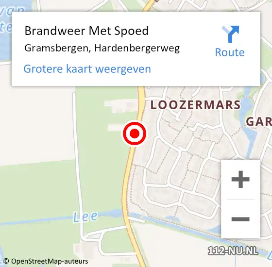 Locatie op kaart van de 112 melding: Brandweer Met Spoed Naar Gramsbergen, Hardenbergerweg op 5 november 2020 22:58