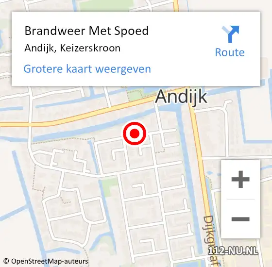 Locatie op kaart van de 112 melding: Brandweer Met Spoed Naar Andijk, Keizerskroon op 5 november 2020 23:39