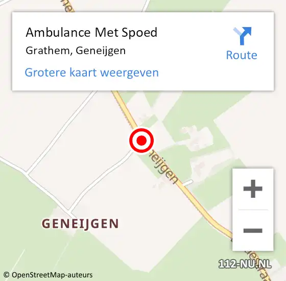 Locatie op kaart van de 112 melding: Ambulance Met Spoed Naar Grathem, Geneijgen op 6 november 2020 05:05