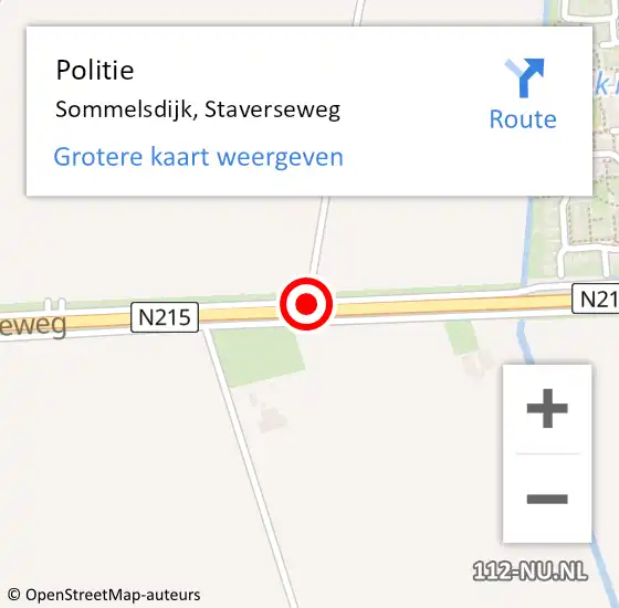 Locatie op kaart van de 112 melding: Politie Sommelsdijk, Staverseweg op 6 november 2020 05:34