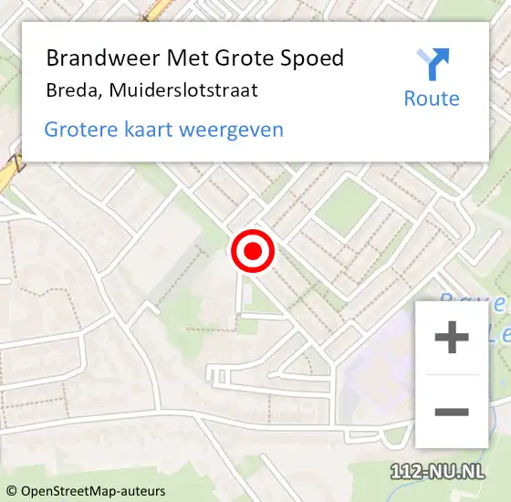 Locatie op kaart van de 112 melding: Brandweer Met Grote Spoed Naar Breda, Muiderslotstraat op 6 november 2020 10:28