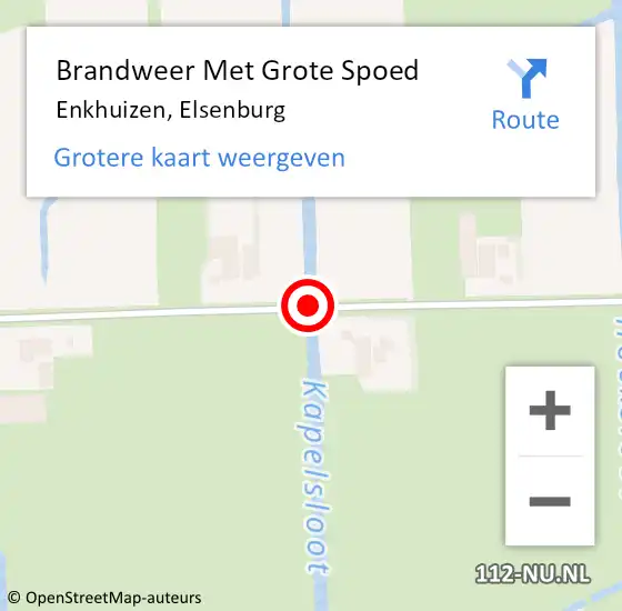 Locatie op kaart van de 112 melding: Brandweer Met Grote Spoed Naar Enkhuizen, Elsenburg op 6 november 2020 11:47