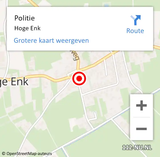 Locatie op kaart van de 112 melding: Politie Hoge Enk op 6 november 2020 14:21