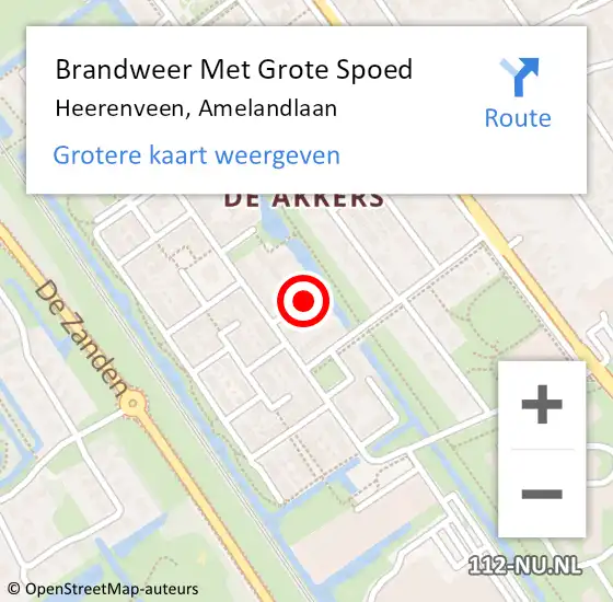 Locatie op kaart van de 112 melding: Brandweer Met Grote Spoed Naar Heerenveen, Amelandlaan op 6 november 2020 15:35