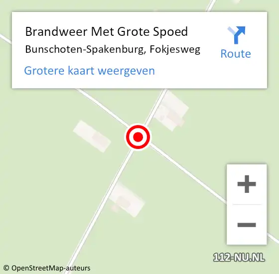 Locatie op kaart van de 112 melding: Brandweer Met Grote Spoed Naar Bunschoten-Spakenburg, Fokjesweg op 6 november 2020 15:52