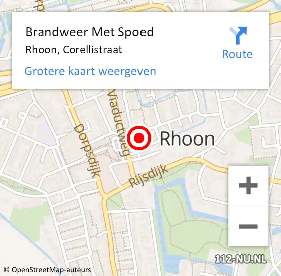 Locatie op kaart van de 112 melding: Brandweer Met Spoed Naar Rhoon, Corellistraat op 6 november 2020 17:18