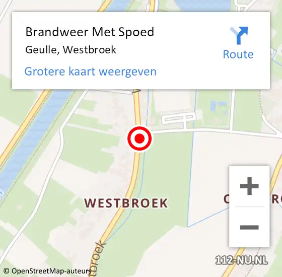 Locatie op kaart van de 112 melding: Brandweer Met Spoed Naar Geulle, Westbroek op 6 november 2020 17:59