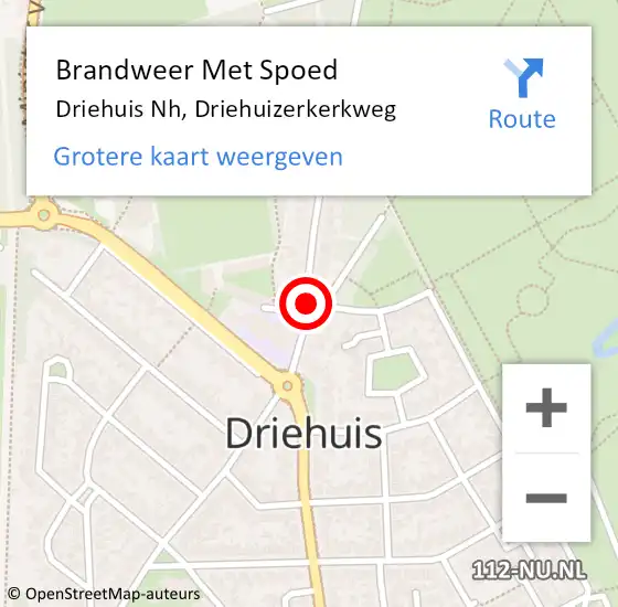 Locatie op kaart van de 112 melding: Brandweer Met Spoed Naar Driehuis Nh, Driehuizerkerkweg op 6 november 2020 18:41
