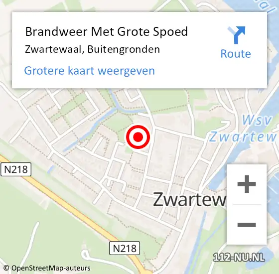 Locatie op kaart van de 112 melding: Brandweer Met Grote Spoed Naar Zwartewaal, Buitengronden op 6 november 2020 19:11