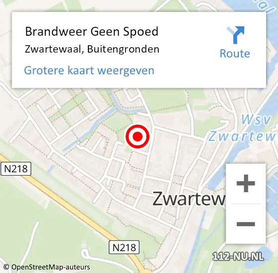 Locatie op kaart van de 112 melding: Brandweer Geen Spoed Naar Zwartewaal, Buitengronden op 6 november 2020 19:16