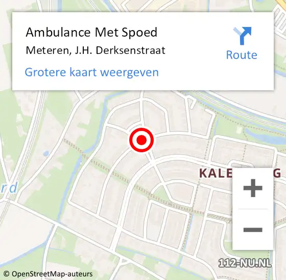 Locatie op kaart van de 112 melding: Ambulance Met Spoed Naar Meteren, J.H. Derksenstraat op 6 november 2020 19:17