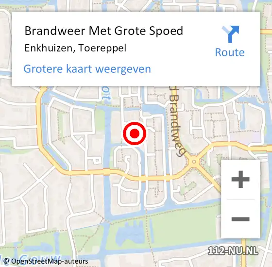 Locatie op kaart van de 112 melding: Brandweer Met Grote Spoed Naar Enkhuizen, Toereppel op 6 november 2020 21:52