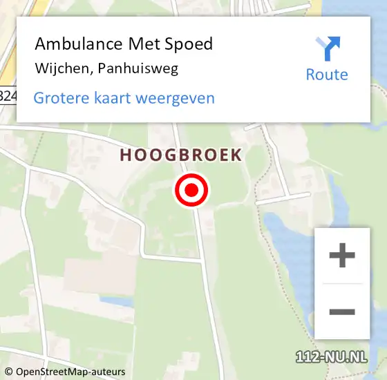 Locatie op kaart van de 112 melding: Ambulance Met Spoed Naar Wijchen, Panhuisweg op 7 november 2020 00:25