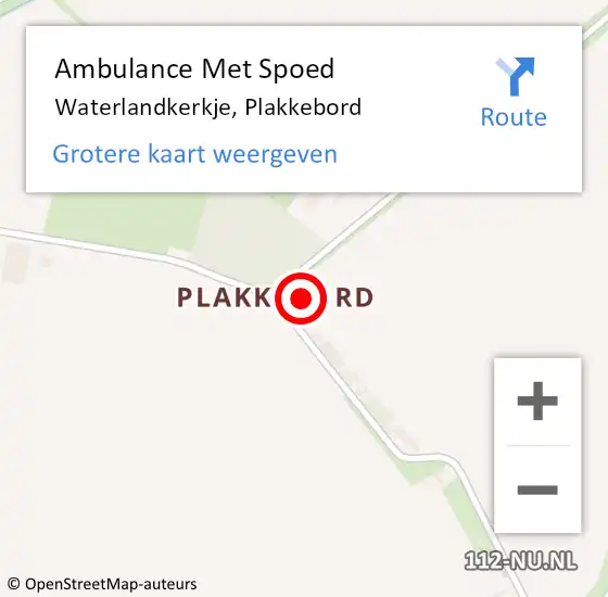 Locatie op kaart van de 112 melding: Ambulance Met Spoed Naar Waterlandkerkje, Plakkebord op 23 mei 2014 16:28