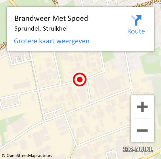 Locatie op kaart van de 112 melding: Brandweer Met Spoed Naar Sprundel, Struikhei op 7 november 2020 10:52