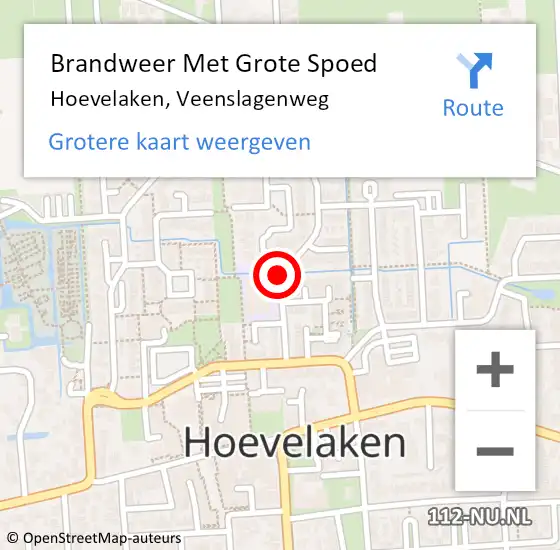 Locatie op kaart van de 112 melding: Brandweer Met Grote Spoed Naar Hoevelaken, Veenslagenweg op 7 november 2020 11:46