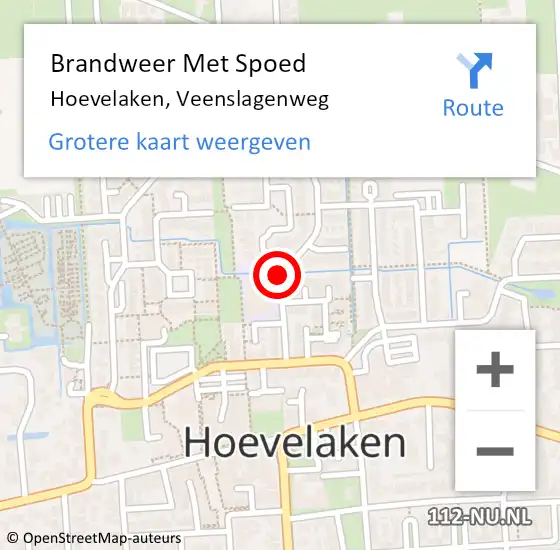 Locatie op kaart van de 112 melding: Brandweer Met Spoed Naar Hoevelaken, Veenslagenweg op 7 november 2020 11:55