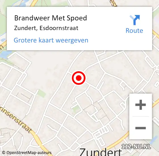 Locatie op kaart van de 112 melding: Brandweer Met Spoed Naar Zundert, Esdoornstraat op 7 november 2020 12:18