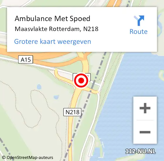 Locatie op kaart van de 112 melding: Ambulance Met Spoed Naar Maasvlakte Rotterdam, N218 op 7 november 2020 12:41