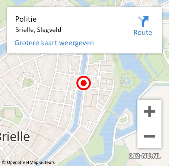 Locatie op kaart van de 112 melding: Politie Brielle, Slagveld op 7 november 2020 12:49