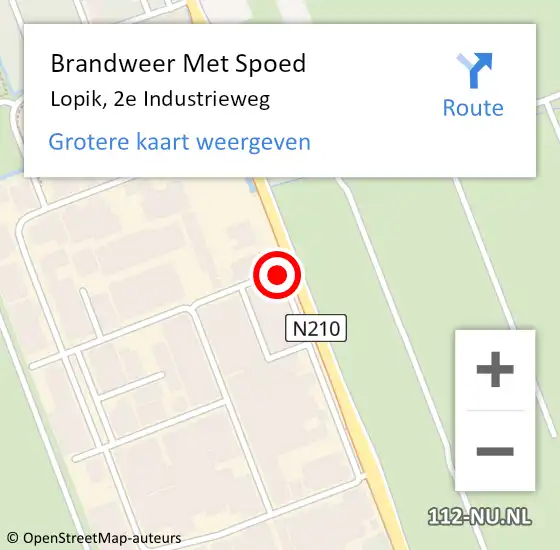 Locatie op kaart van de 112 melding: Brandweer Met Spoed Naar Lopik, 2e Industrieweg op 7 november 2020 13:55