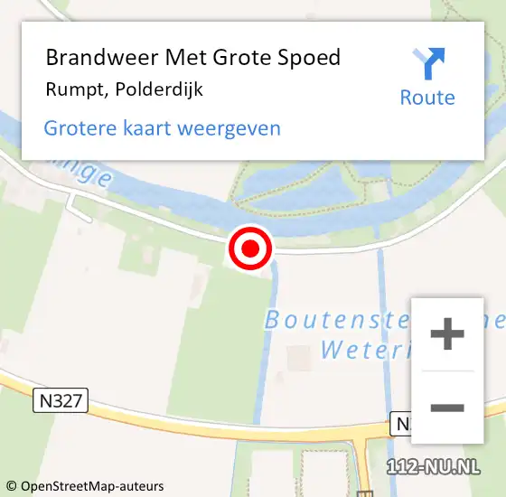 Locatie op kaart van de 112 melding: Brandweer Met Grote Spoed Naar Rumpt, Polderdijk op 2 oktober 2013 20:48