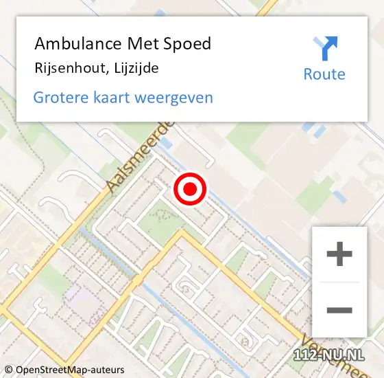 Locatie op kaart van de 112 melding: Ambulance Met Spoed Naar Rijsenhout, Lijzijde op 7 november 2020 15:26