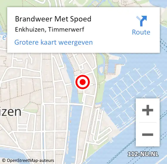 Locatie op kaart van de 112 melding: Brandweer Met Spoed Naar Enkhuizen, Timmerwerf op 7 november 2020 17:33