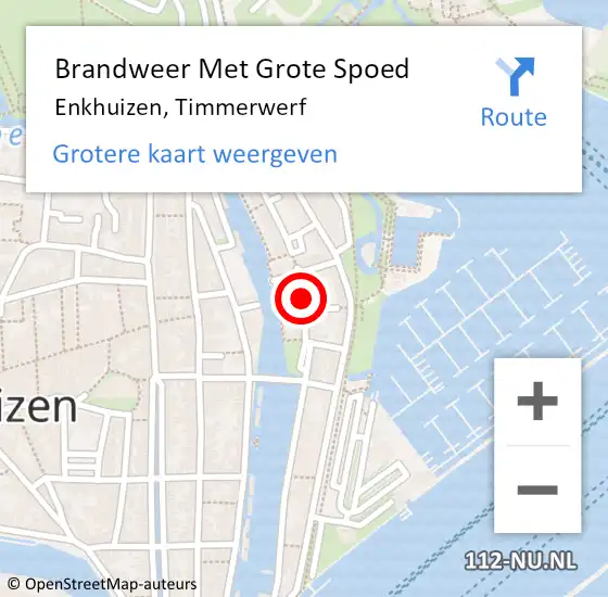 Locatie op kaart van de 112 melding: Brandweer Met Grote Spoed Naar Enkhuizen, Timmerwerf op 7 november 2020 17:34