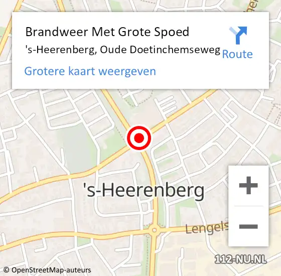 Locatie op kaart van de 112 melding: Brandweer Met Grote Spoed Naar 's-Heerenberg, Oude Doetinchemseweg op 7 november 2020 18:26