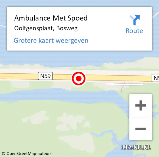 Locatie op kaart van de 112 melding: Ambulance Met Spoed Naar Ooltgensplaat, Bosweg op 7 november 2020 18:59