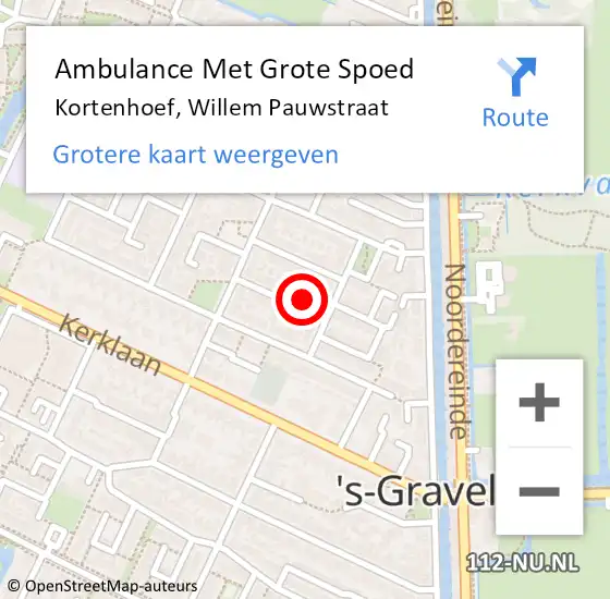 Locatie op kaart van de 112 melding: Ambulance Met Grote Spoed Naar Kortenhoef, Willem Pauwstraat op 23 mei 2014 17:26