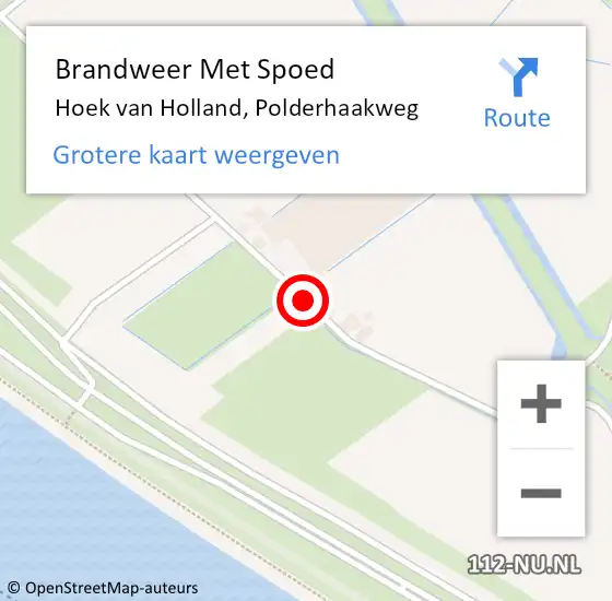 Locatie op kaart van de 112 melding: Brandweer Met Spoed Naar Hoek van Holland, Polderhaakweg op 7 november 2020 23:04