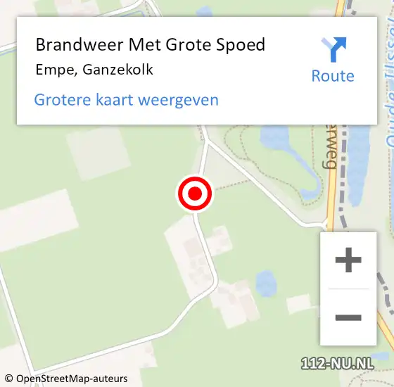 Locatie op kaart van de 112 melding: Brandweer Met Grote Spoed Naar Empe, Ganzekolk op 7 november 2020 23:42