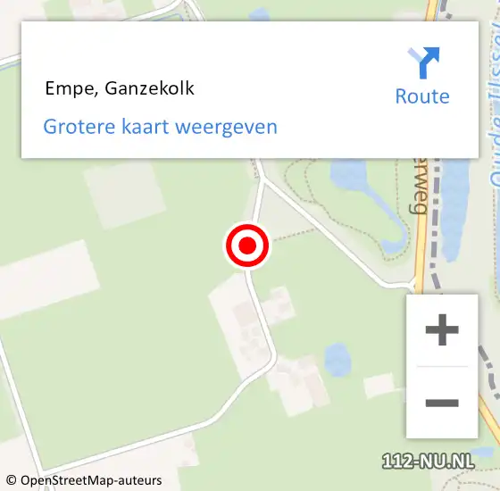 Locatie op kaart van de 112 melding:  Empe, Ganzekolk op 8 november 2020 00:03