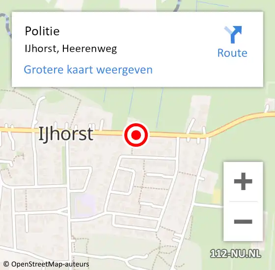 Locatie op kaart van de 112 melding: Politie IJhorst, Heerenweg op 8 november 2020 01:08