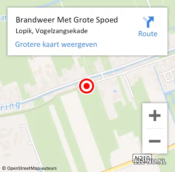 Locatie op kaart van de 112 melding: Brandweer Met Grote Spoed Naar Lopik, Vogelzangsekade op 8 november 2020 02:15