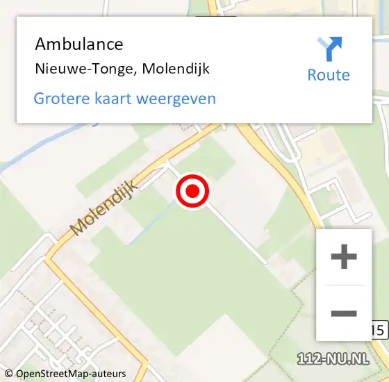 Locatie op kaart van de 112 melding: Ambulance Nieuwe-Tonge, Molendijk op 8 november 2020 07:56