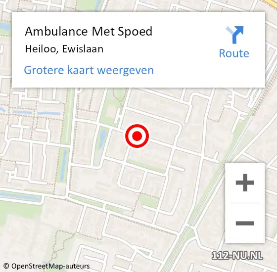 Locatie op kaart van de 112 melding: Ambulance Met Spoed Naar Heiloo, Ewislaan op 8 november 2020 08:05