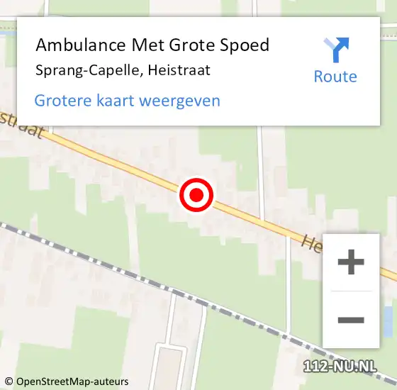 Locatie op kaart van de 112 melding: Ambulance Met Grote Spoed Naar Sprang-Capelle, Heistraat op 8 november 2020 08:26